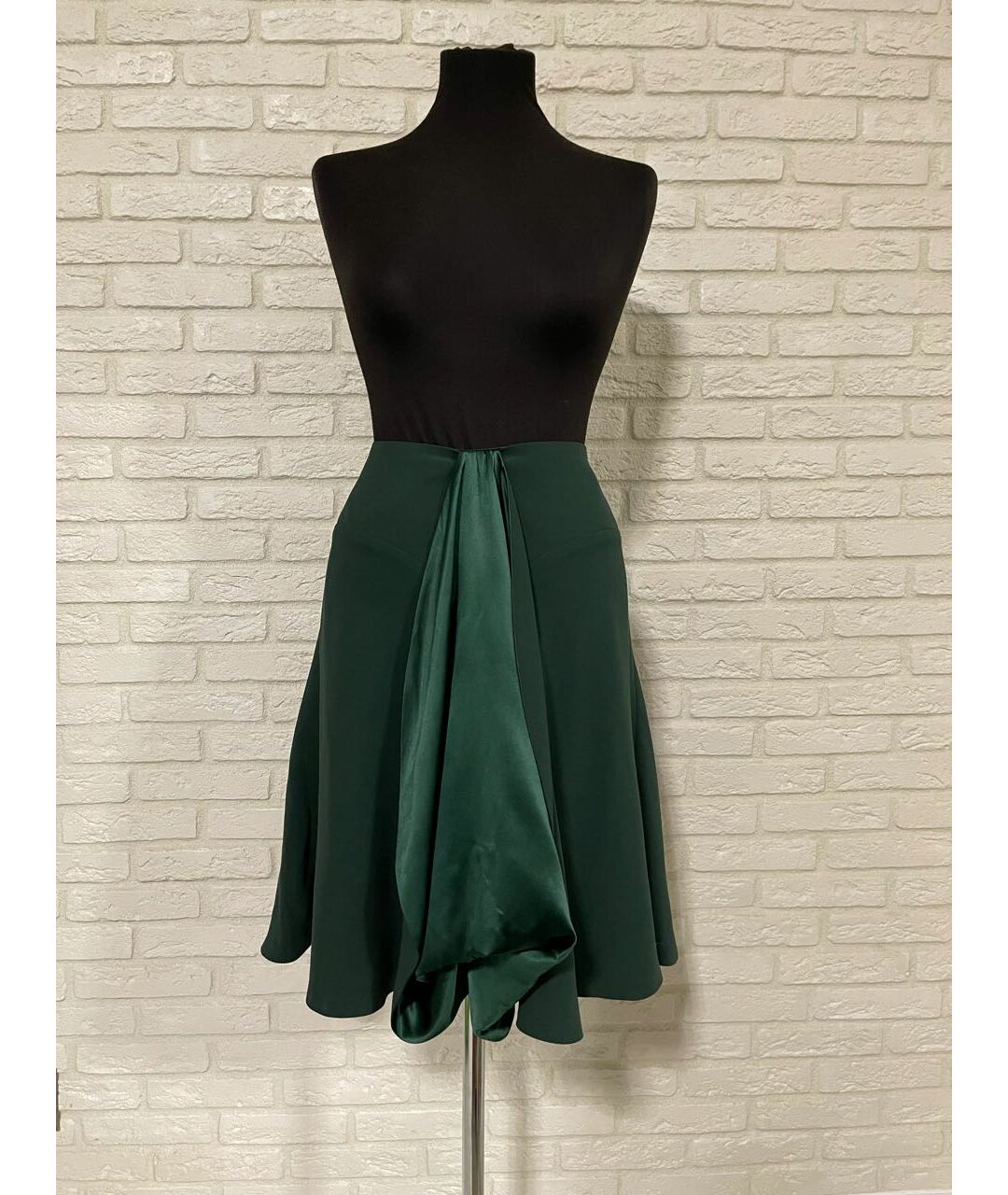 GIORGIO ARMANI Зеленая шелковая юбка мини, фото 8