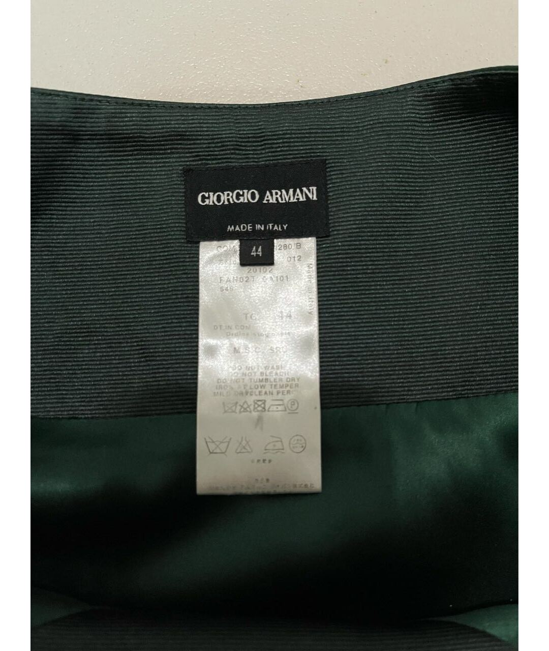 GIORGIO ARMANI Зеленая шелковая юбка мини, фото 5