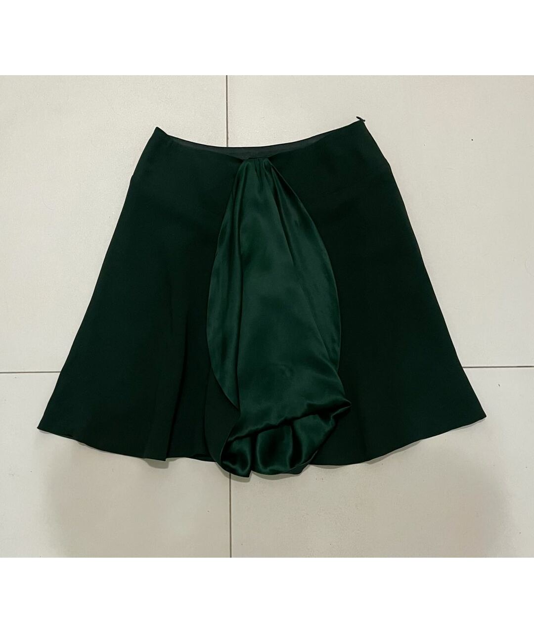 GIORGIO ARMANI Зеленая шелковая юбка мини, фото 7