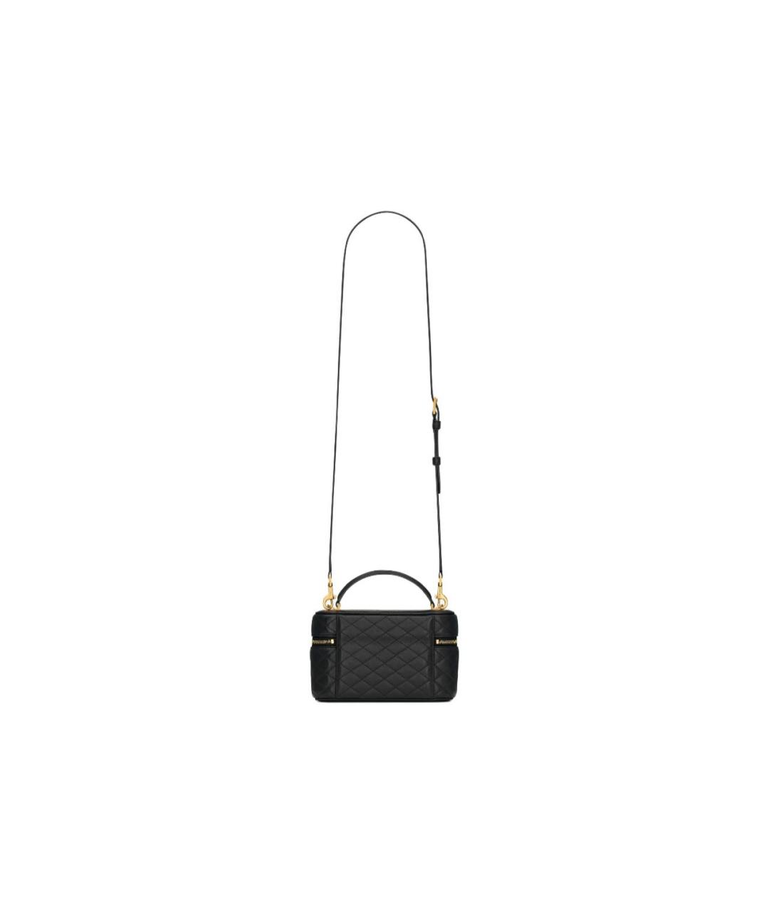 SAINT LAURENT Черная кожаная сумка с короткими ручками, фото 4
