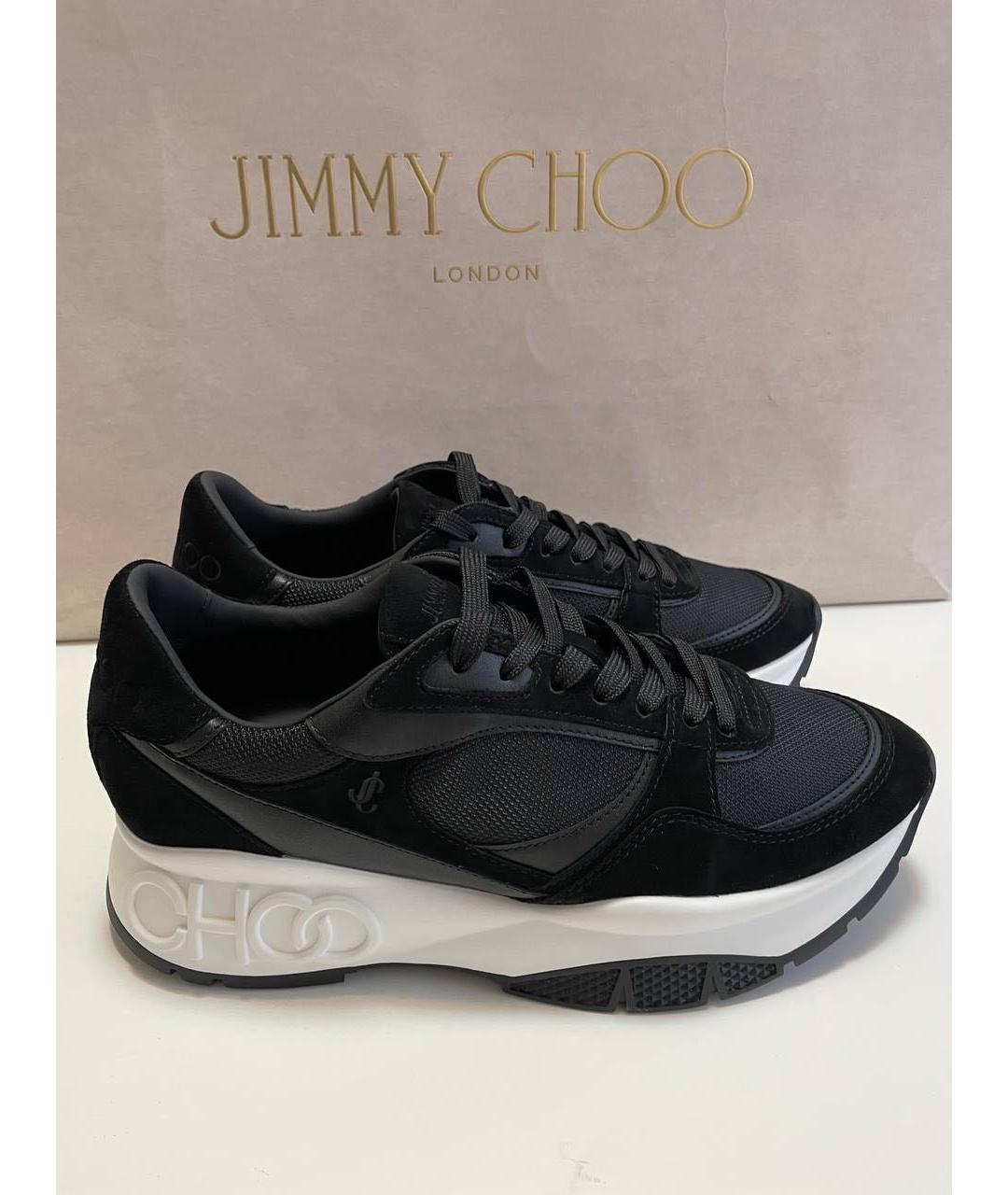 JIMMY CHOO Черные кожаные кроссовки, фото 6