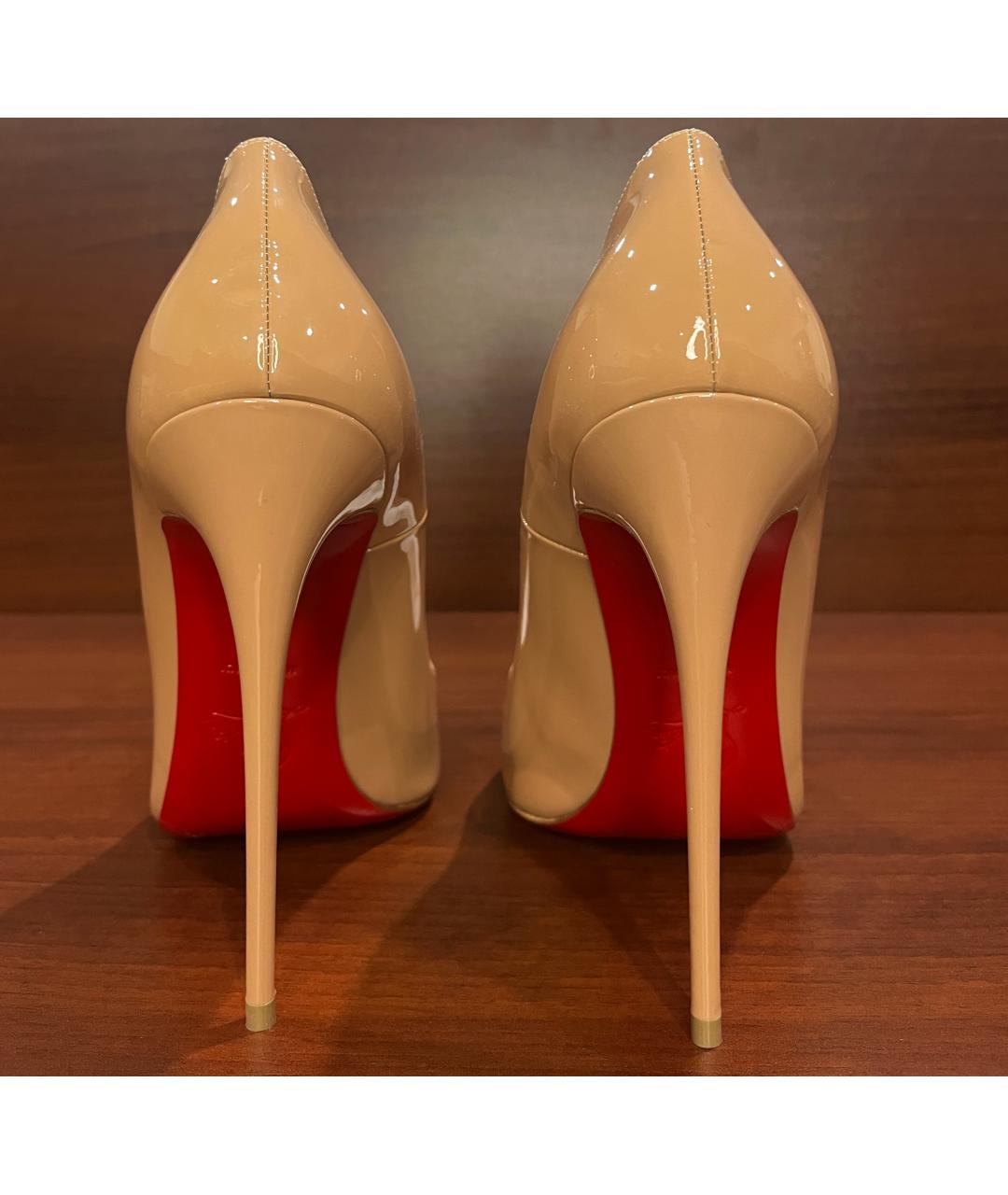 CHRISTIAN LOUBOUTIN Бежевые туфли из лакированной кожи, фото 3