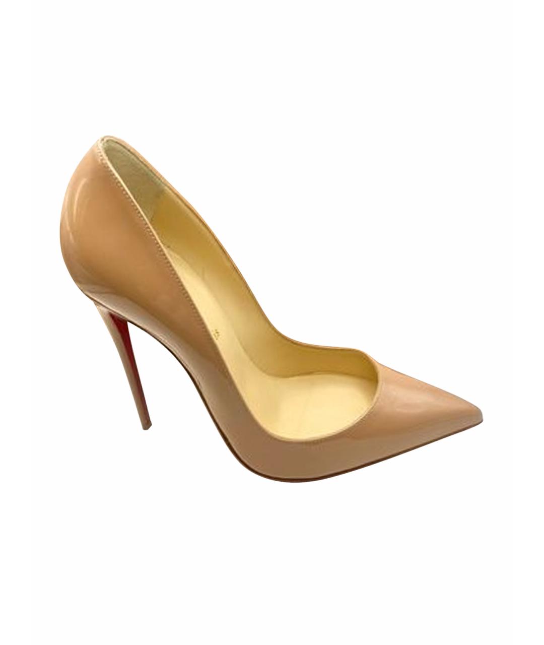 CHRISTIAN LOUBOUTIN Бежевые туфли из лакированной кожи, фото 1