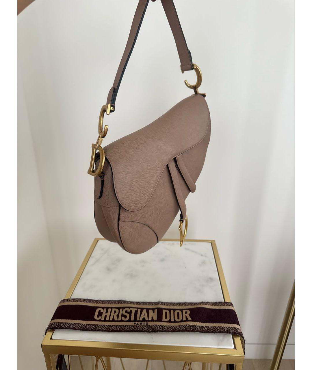 CHRISTIAN DIOR Коралловая кожаная сумка через плечо, фото 2