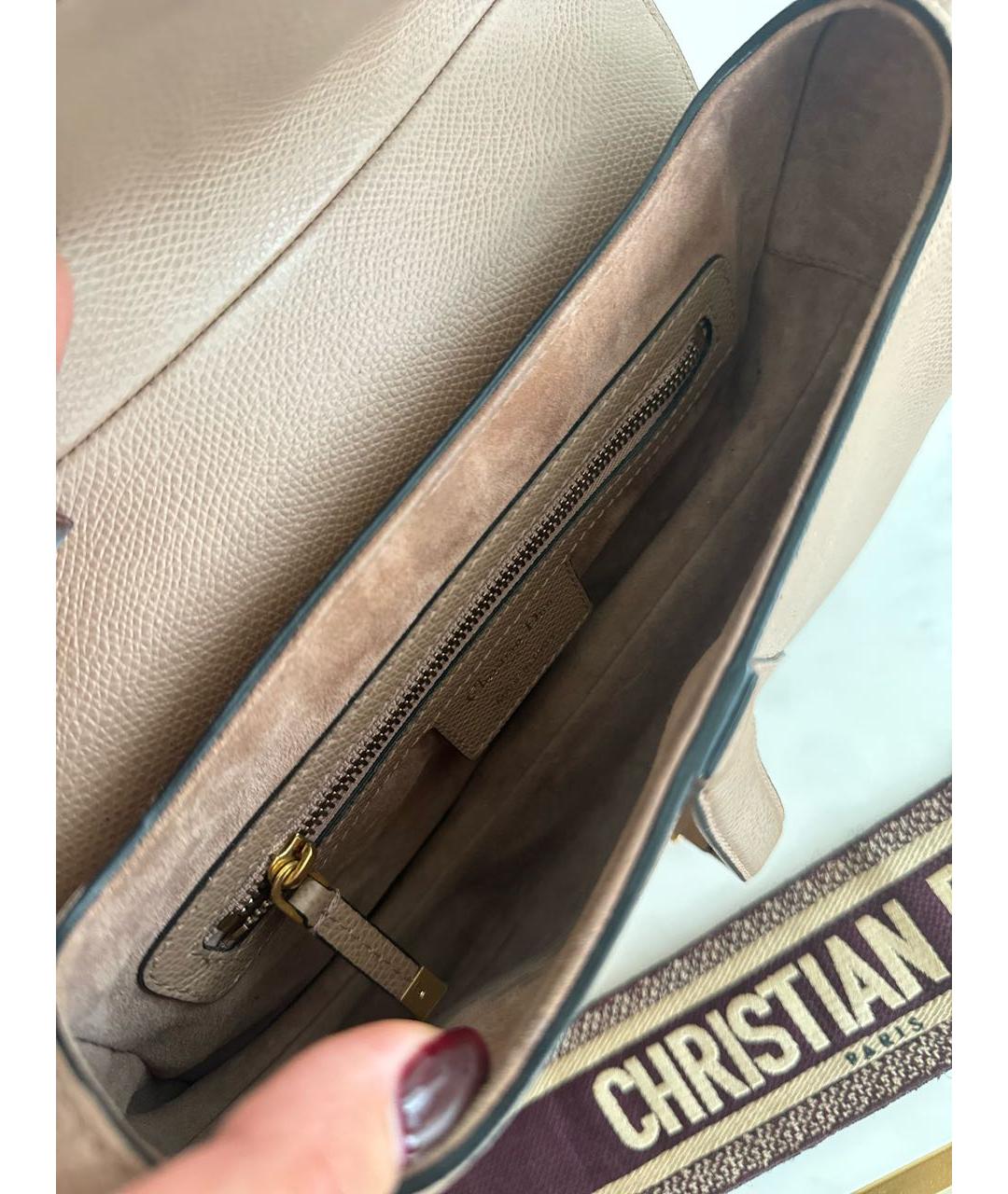 CHRISTIAN DIOR Коралловая кожаная сумка через плечо, фото 4