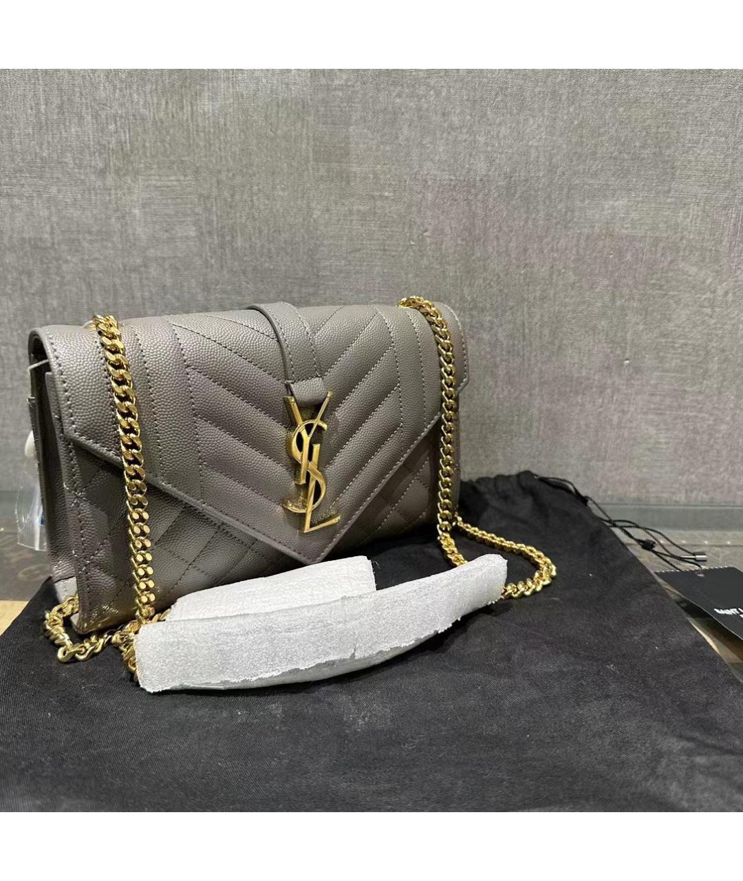 SAINT LAURENT Серая сумка через плечо, фото 2