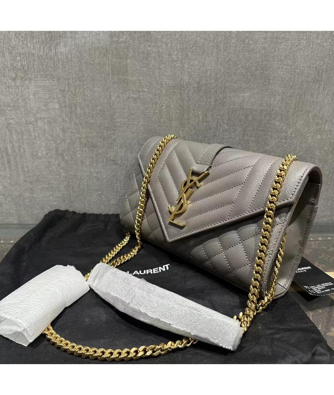 SAINT LAURENT Серая сумка через плечо, фото 3