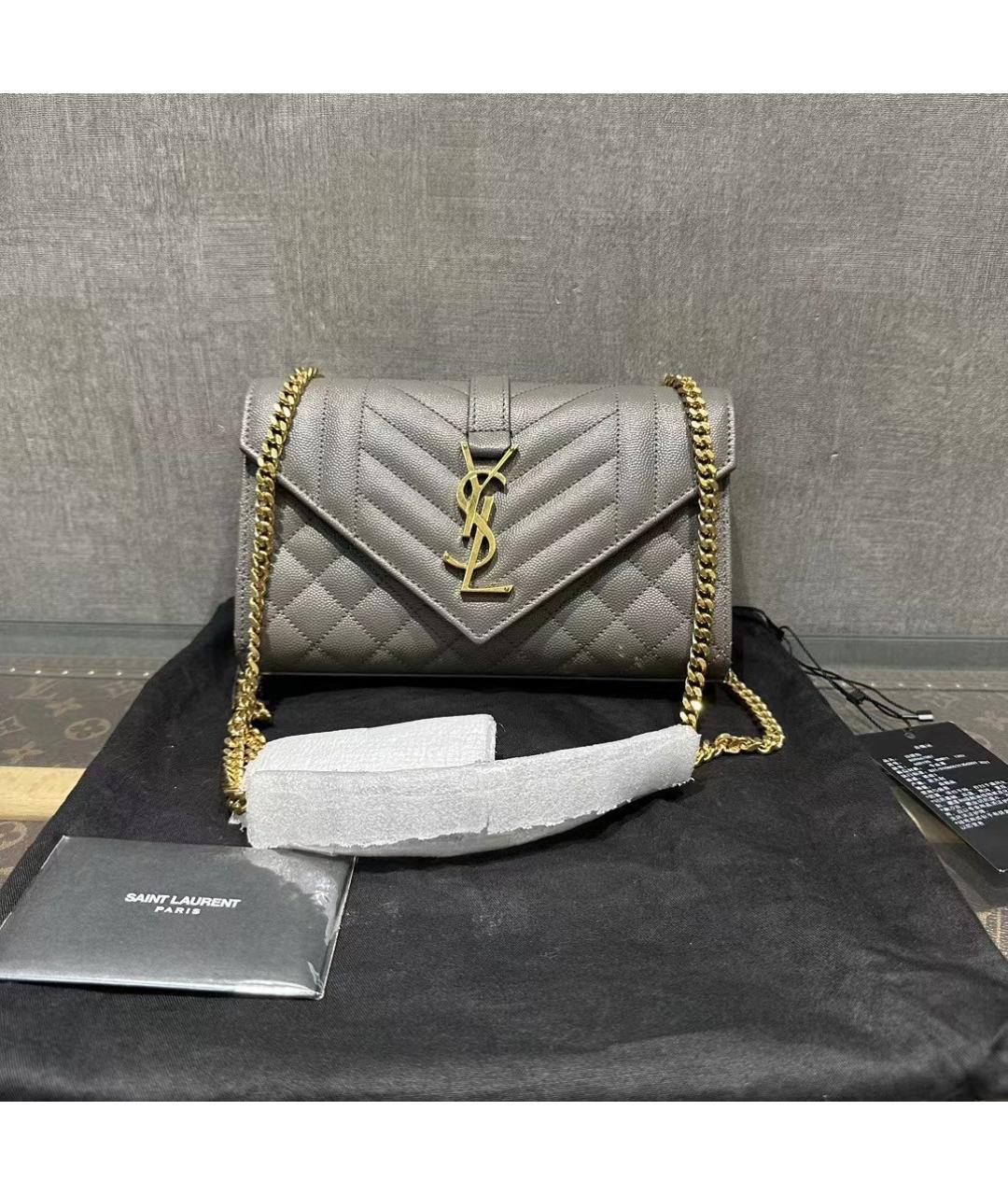 SAINT LAURENT Серая сумка через плечо, фото 6