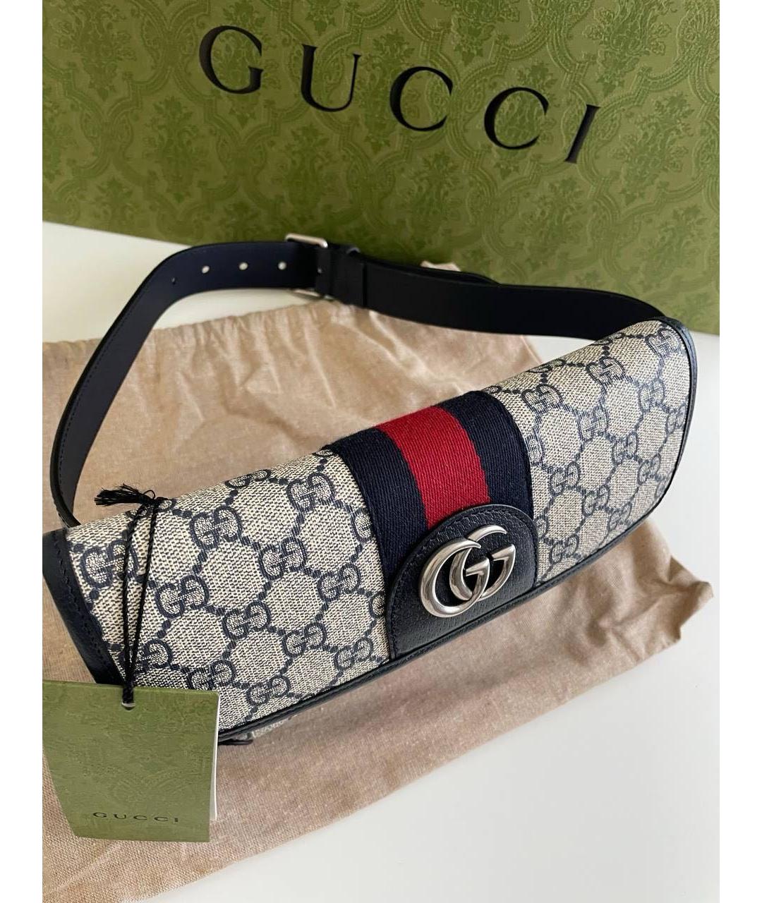 GUCCI Черная кожаная поясная сумка, фото 3