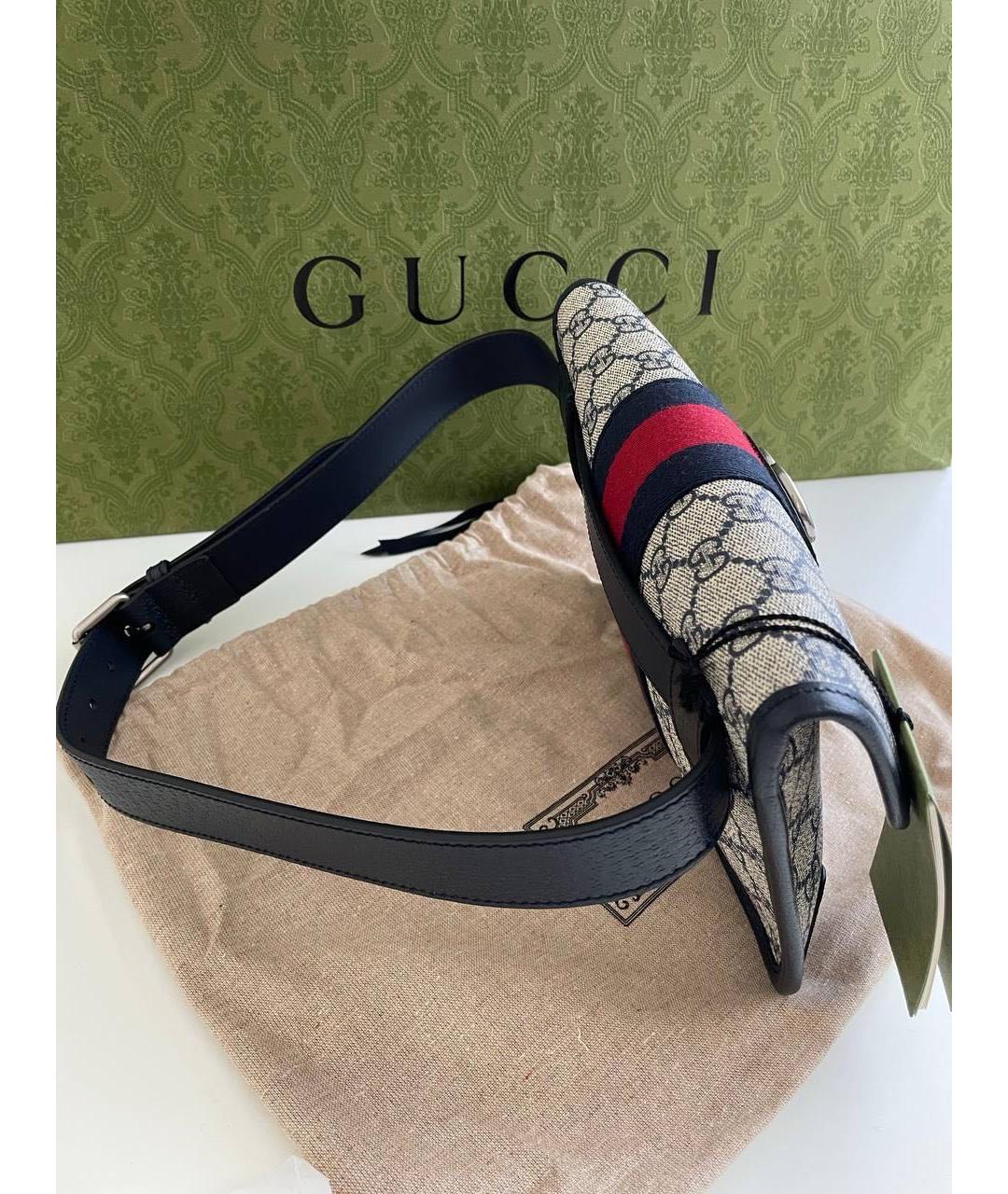 GUCCI Черная кожаная поясная сумка, фото 6