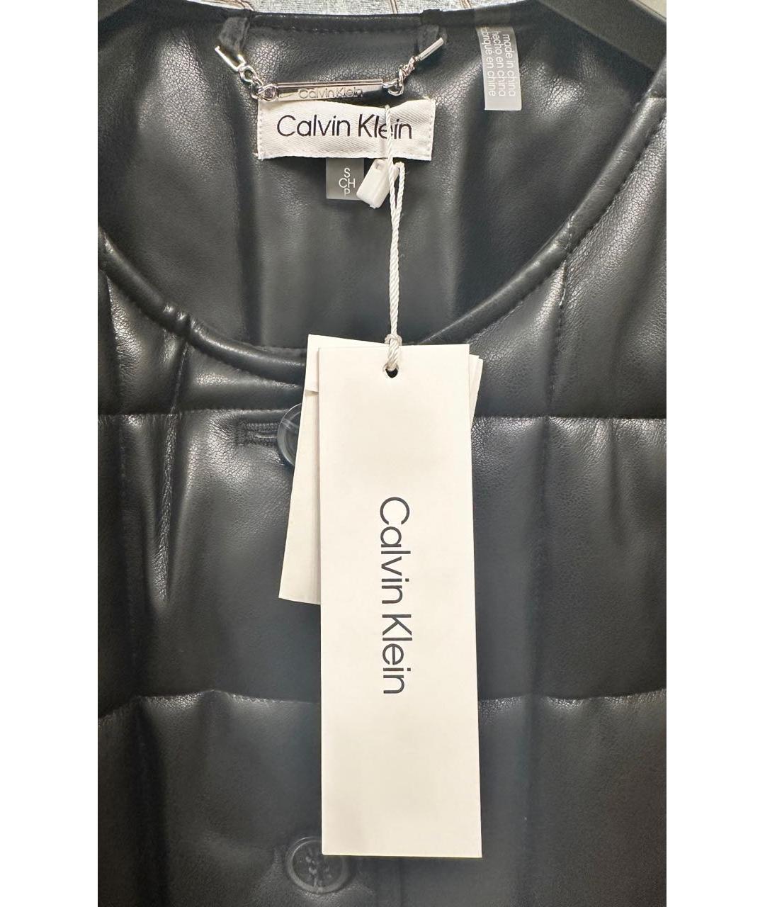 CALVIN KLEIN Черная полиуретановая куртка, фото 4