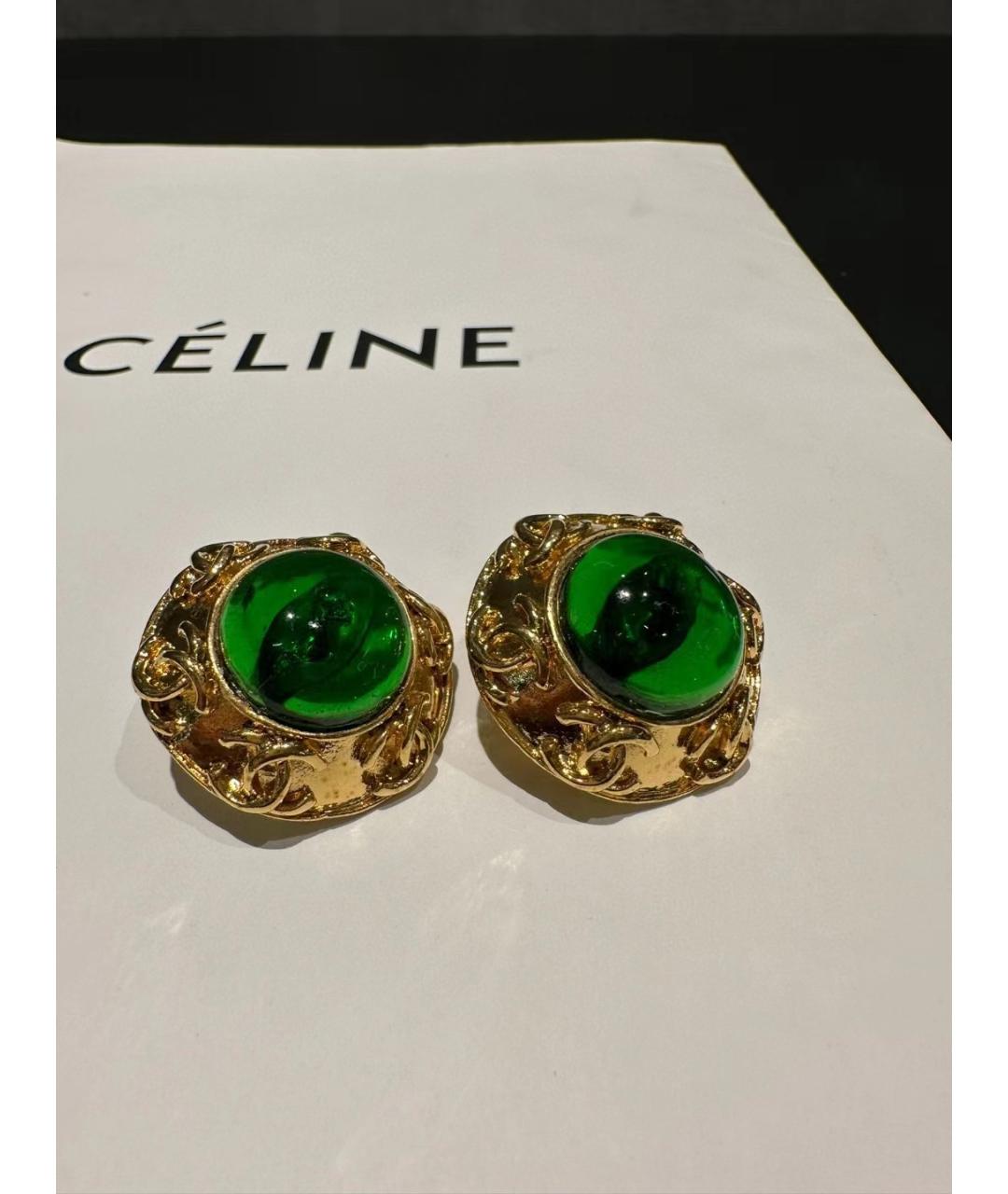 CHANEL Золотые металлические серьги, фото 4