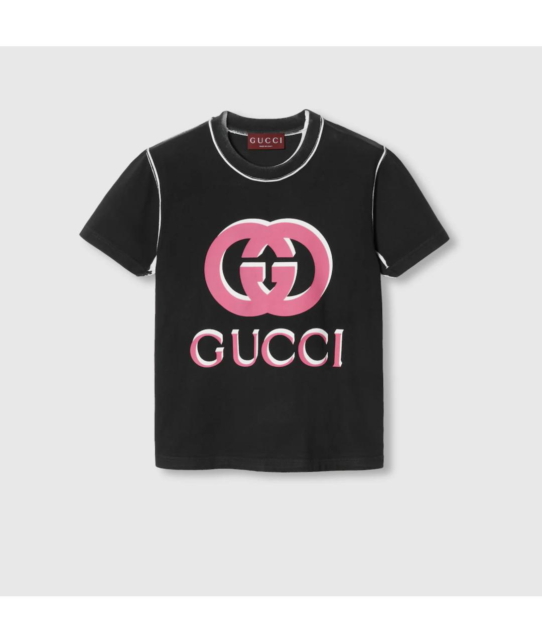 GUCCI Черная хлопковая футболка, фото 5