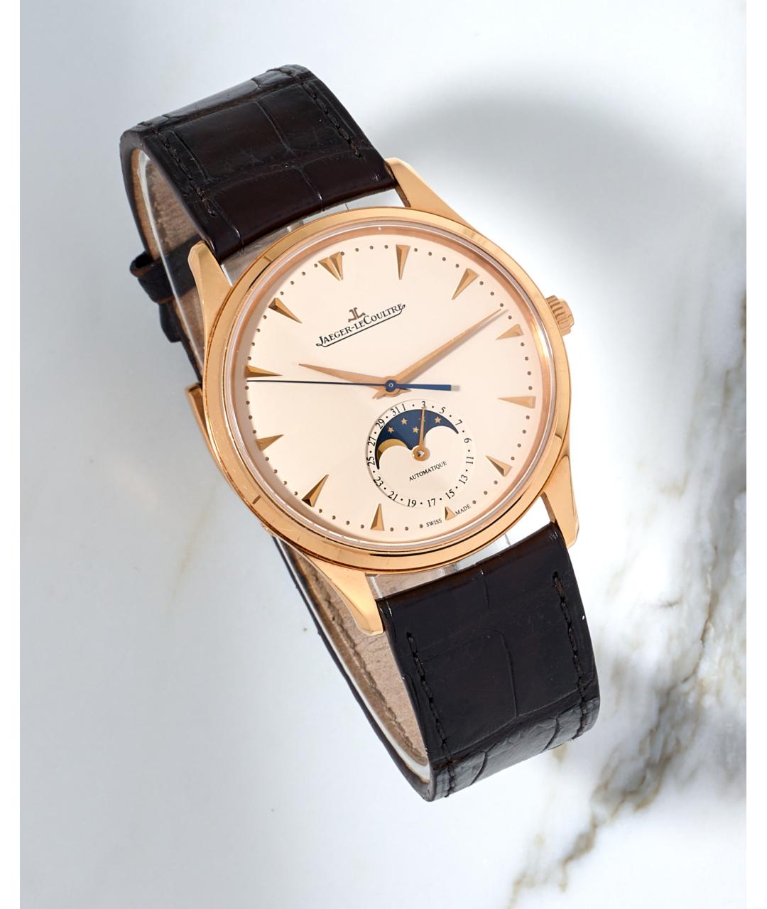 Jaeger LeCoultre Черные часы из розового золота, фото 2