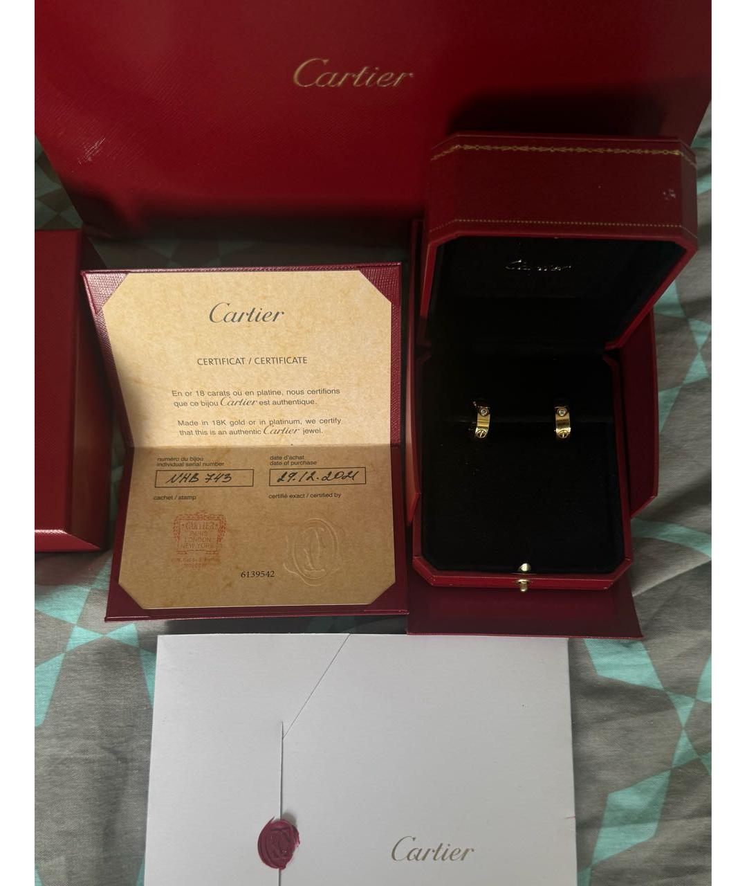 CARTIER Золотые серьги из желтого золота, фото 3