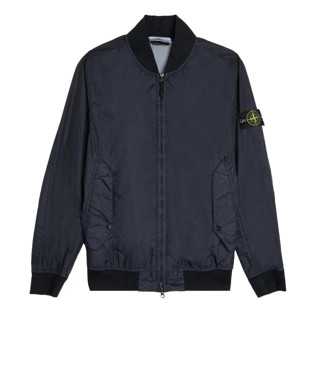 STONE ISLAND Темно-синяя полиамидовая куртка, фото 1