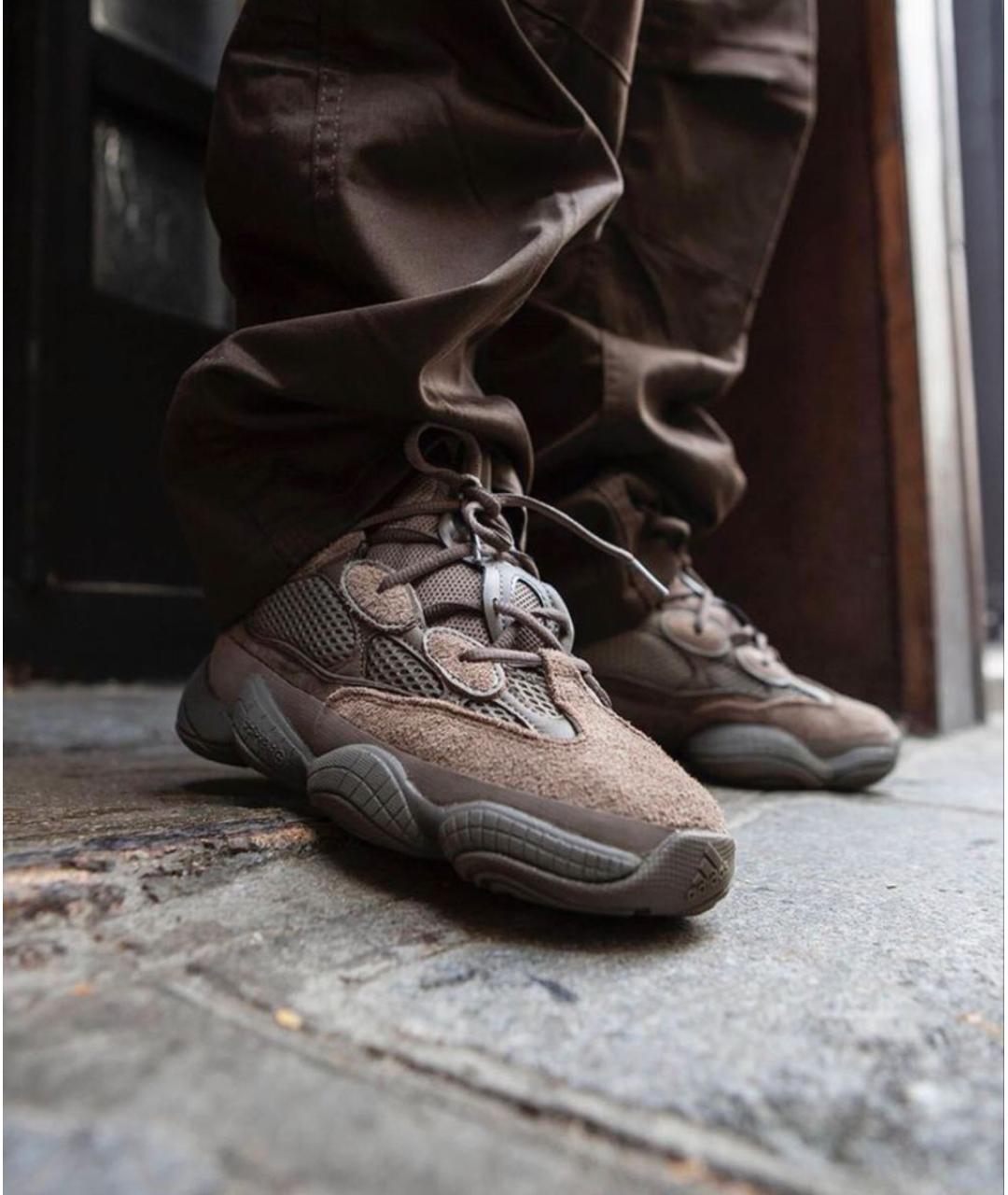 ADIDAS YEEZY Коричневые замшевые низкие кроссовки / кеды, фото 5