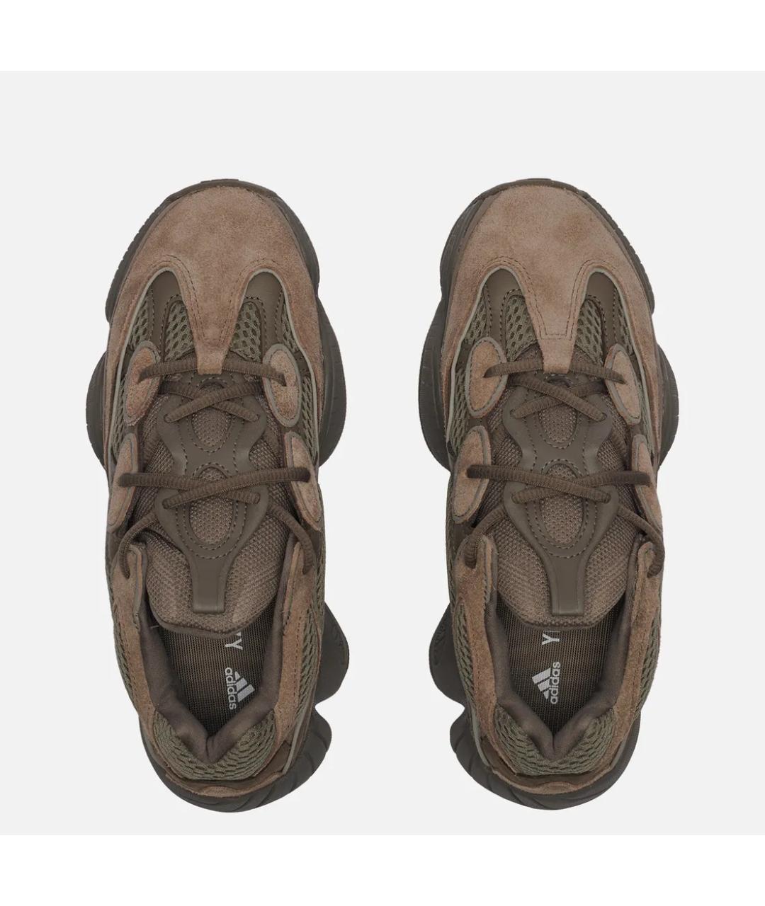 ADIDAS YEEZY Коричневые замшевые низкие кроссовки / кеды, фото 3