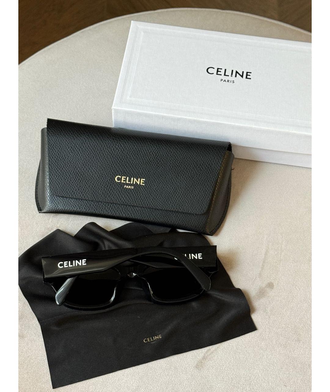 CELINE Черные пластиковые солнцезащитные очки, фото 4