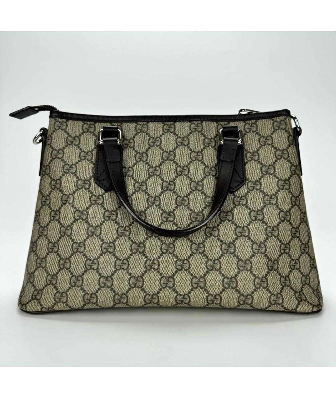GUCCI Коричневая кожаная сумка с короткими ручками, фото 2