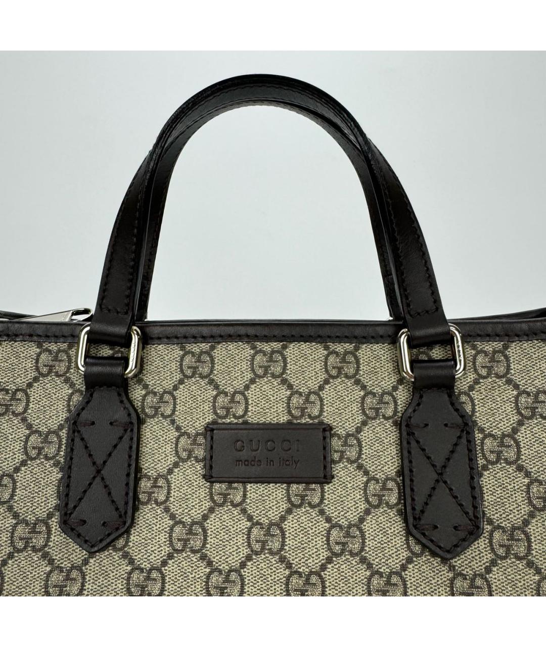 GUCCI Коричневая кожаная сумка с короткими ручками, фото 8