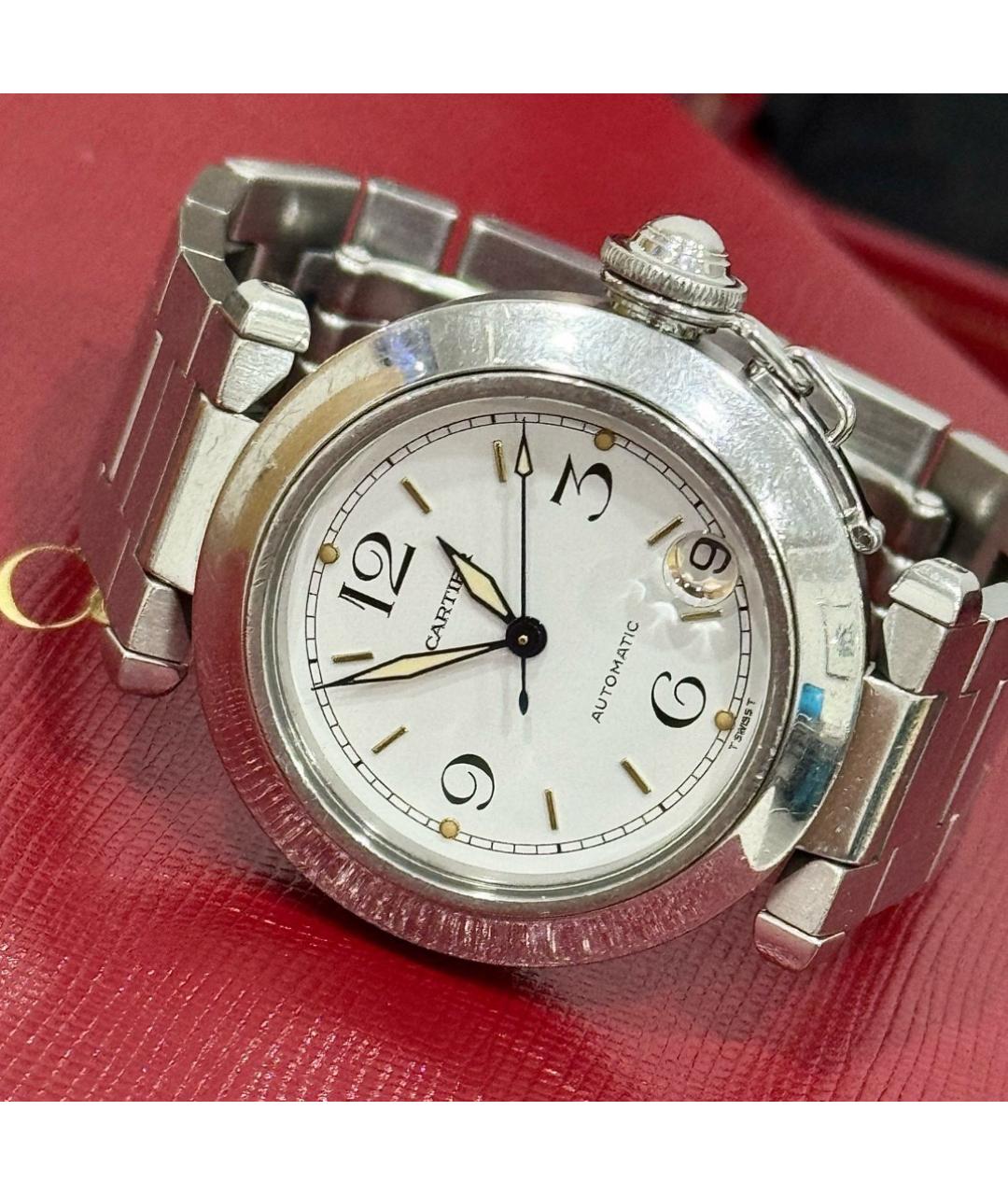 CARTIER Белые металлические часы, фото 3