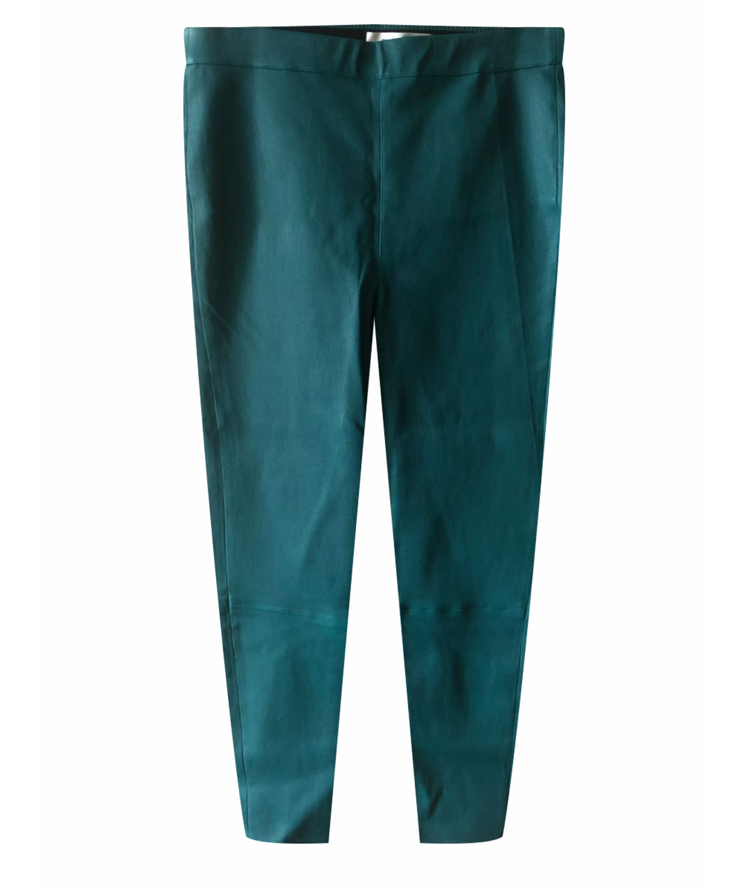 DIANE VON FURSTENBERG Зеленые кожаные прямые брюки, фото 1