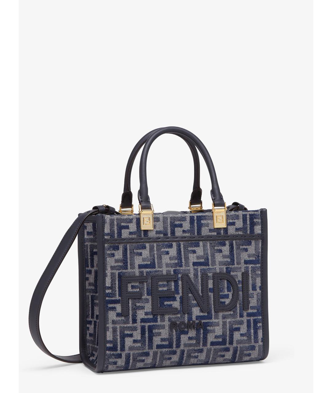 FENDI Синяя сумка тоут, фото 3