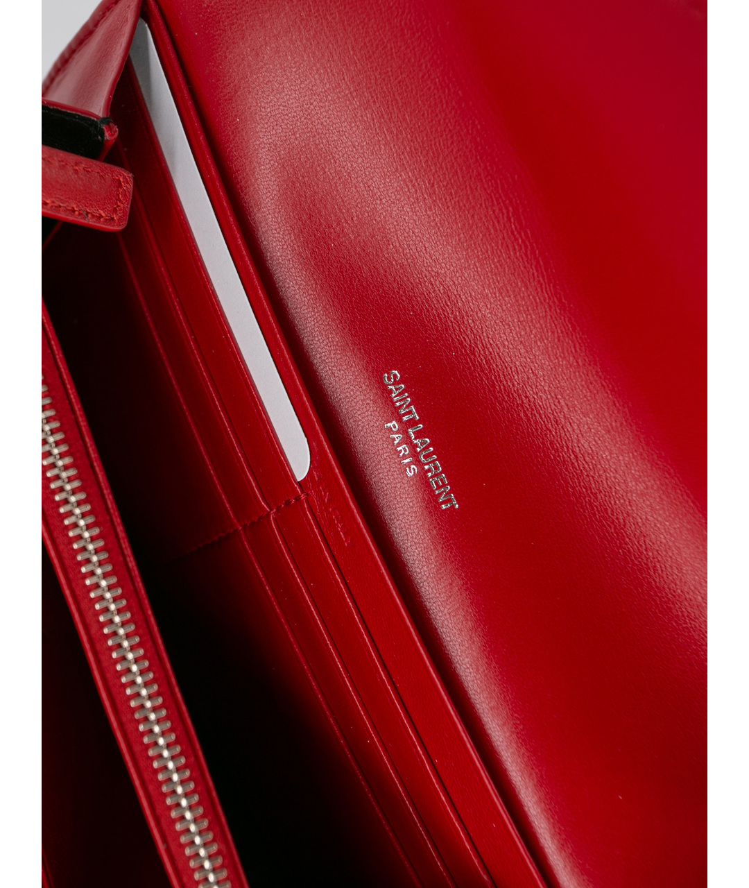 SAINT LAURENT Красный кожаный кошелек, фото 4