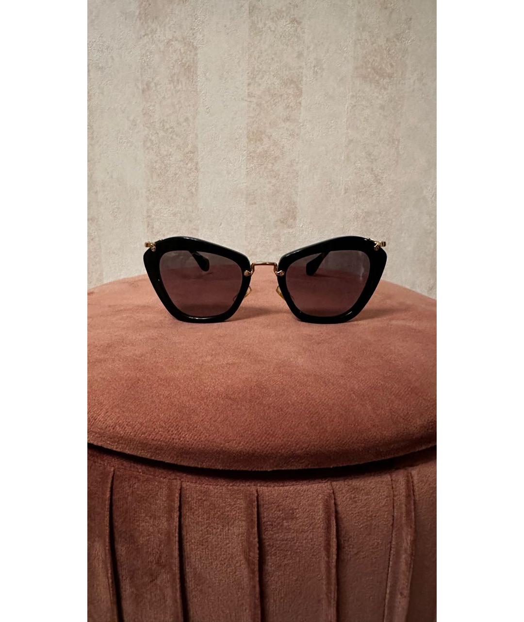 MIU MIU Черные пластиковые солнцезащитные очки, фото 9