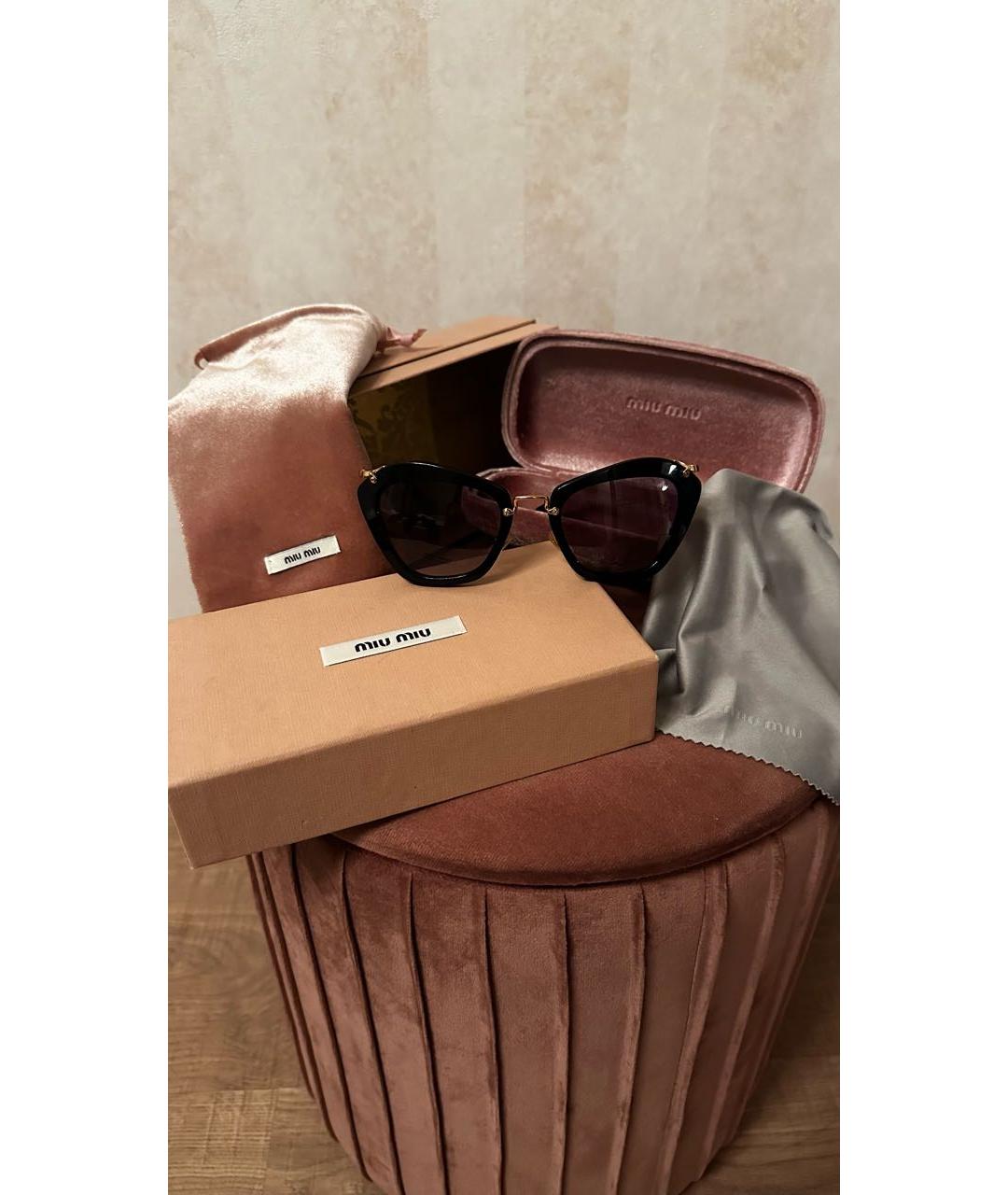 MIU MIU Черные пластиковые солнцезащитные очки, фото 8