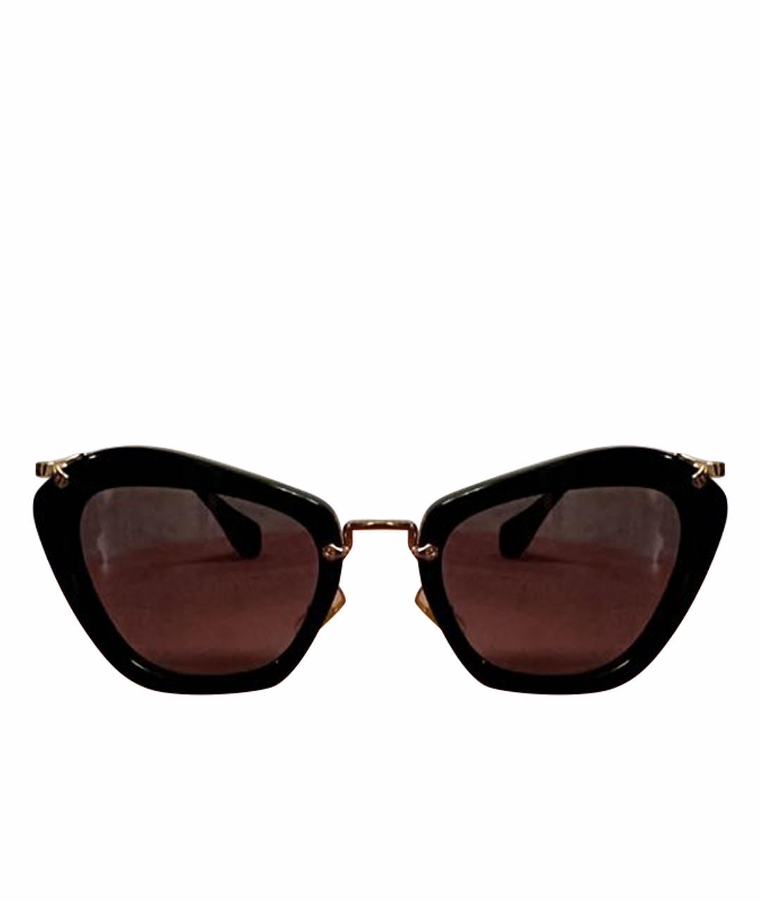 MIU MIU Черные пластиковые солнцезащитные очки, фото 1