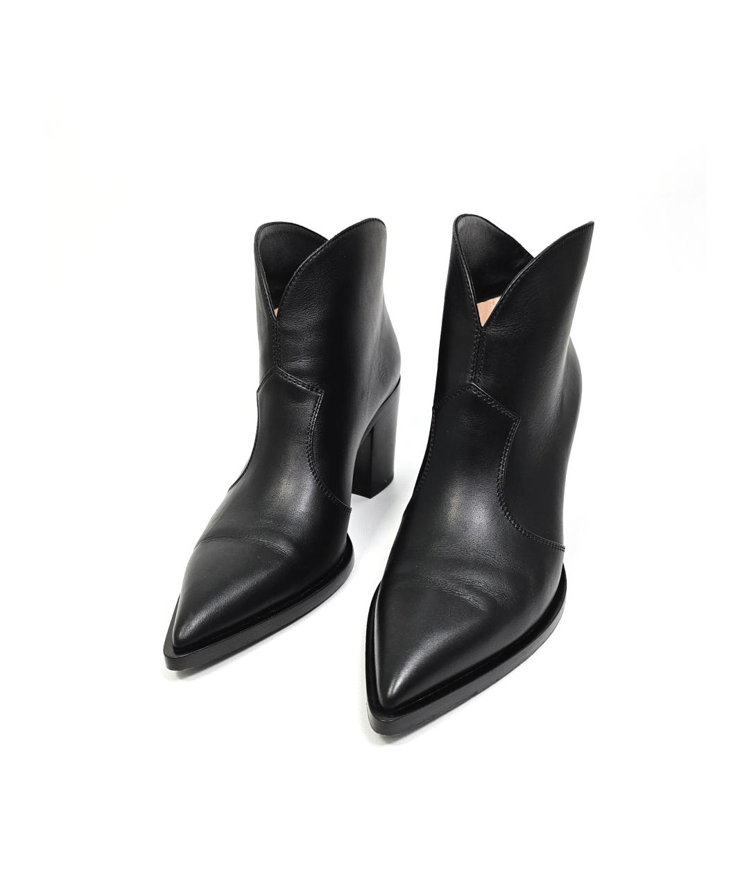 GIANVITO ROSSI Черные кожаные ботильоны, фото 4