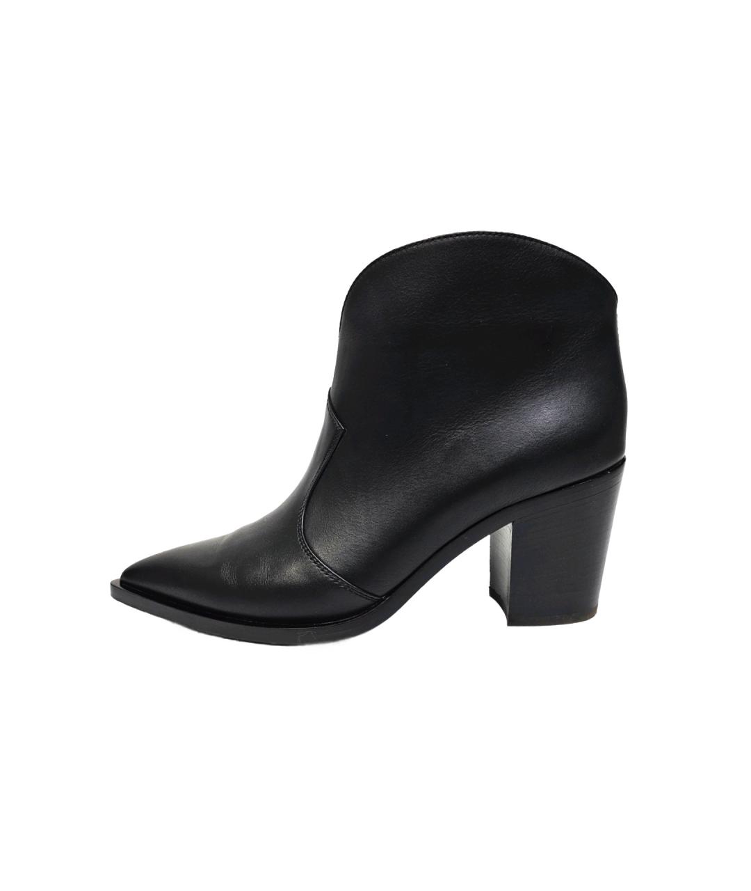 GIANVITO ROSSI Черные кожаные ботильоны, фото 8