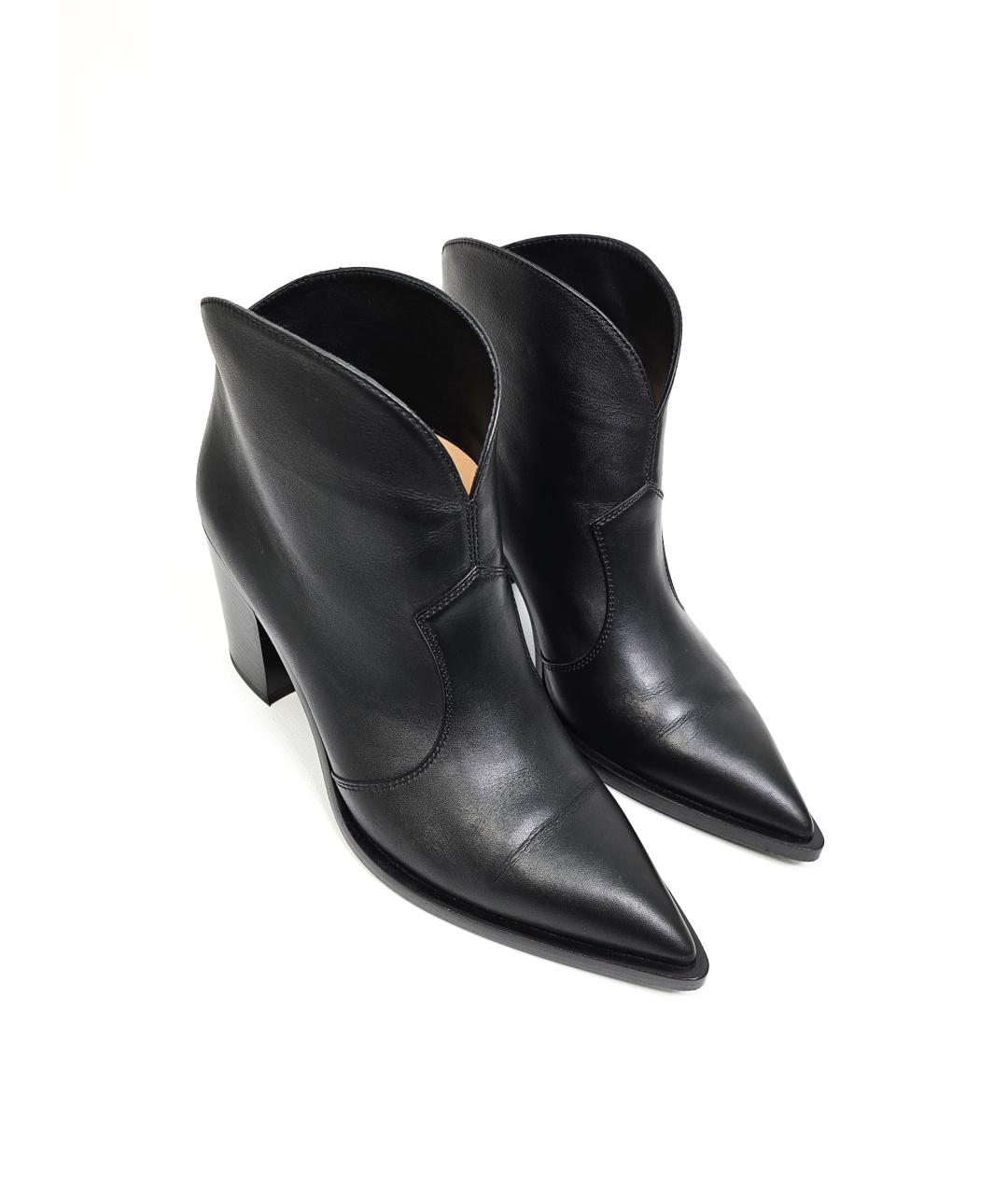 GIANVITO ROSSI Черные кожаные ботильоны, фото 2