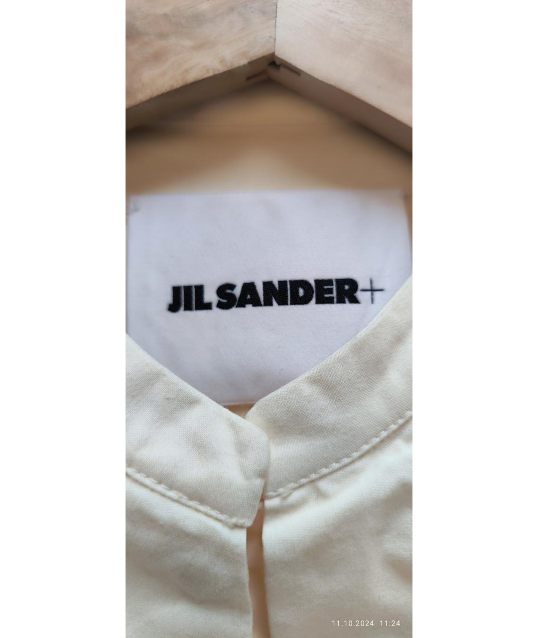 JIL SANDER Желтое хлопковое повседневное платье, фото 3