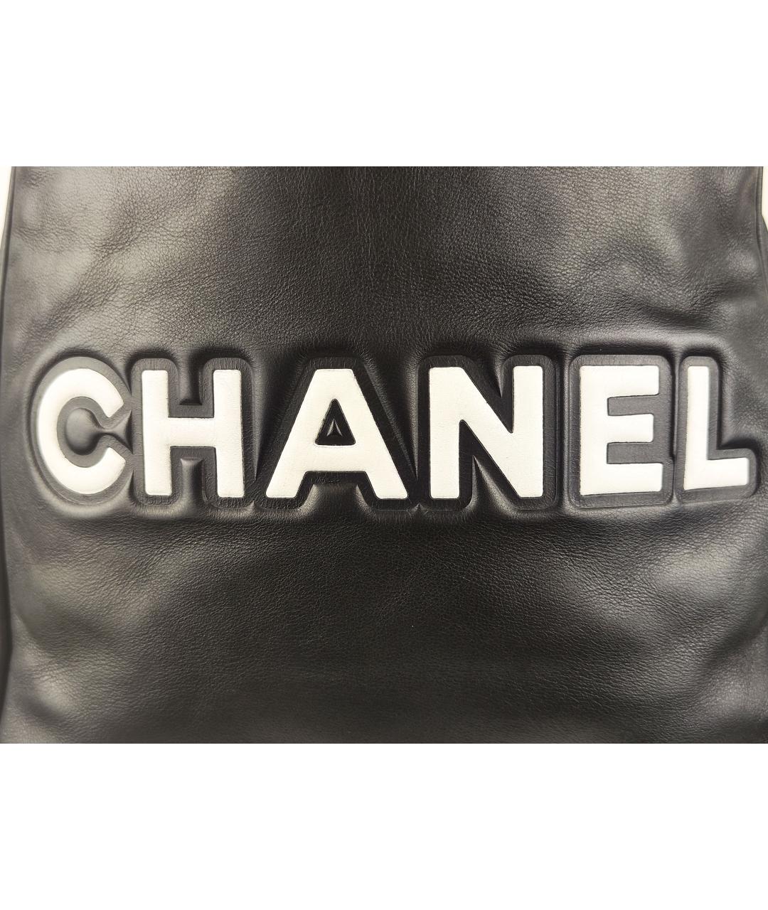 CHANEL Черная кожаная сумка тоут, фото 6