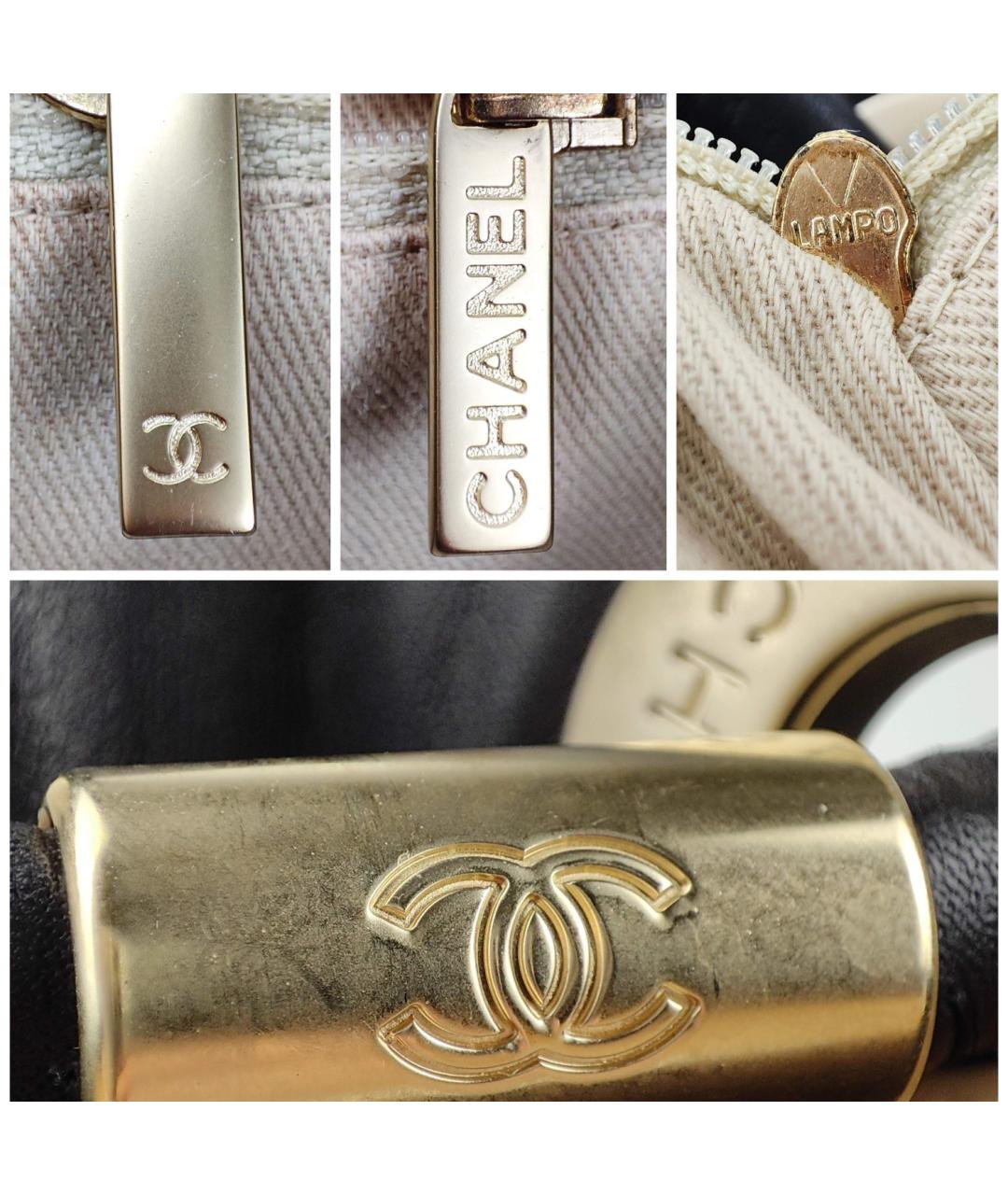 CHANEL Черная кожаная сумка тоут, фото 8