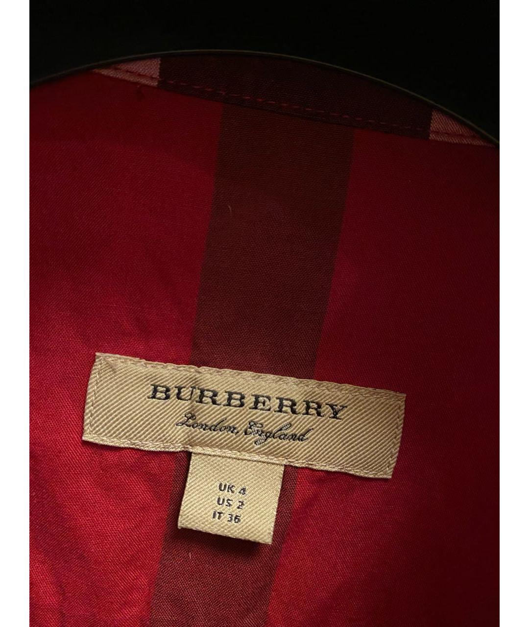 BURBERRY Бордовое хлопковое повседневное платье, фото 8