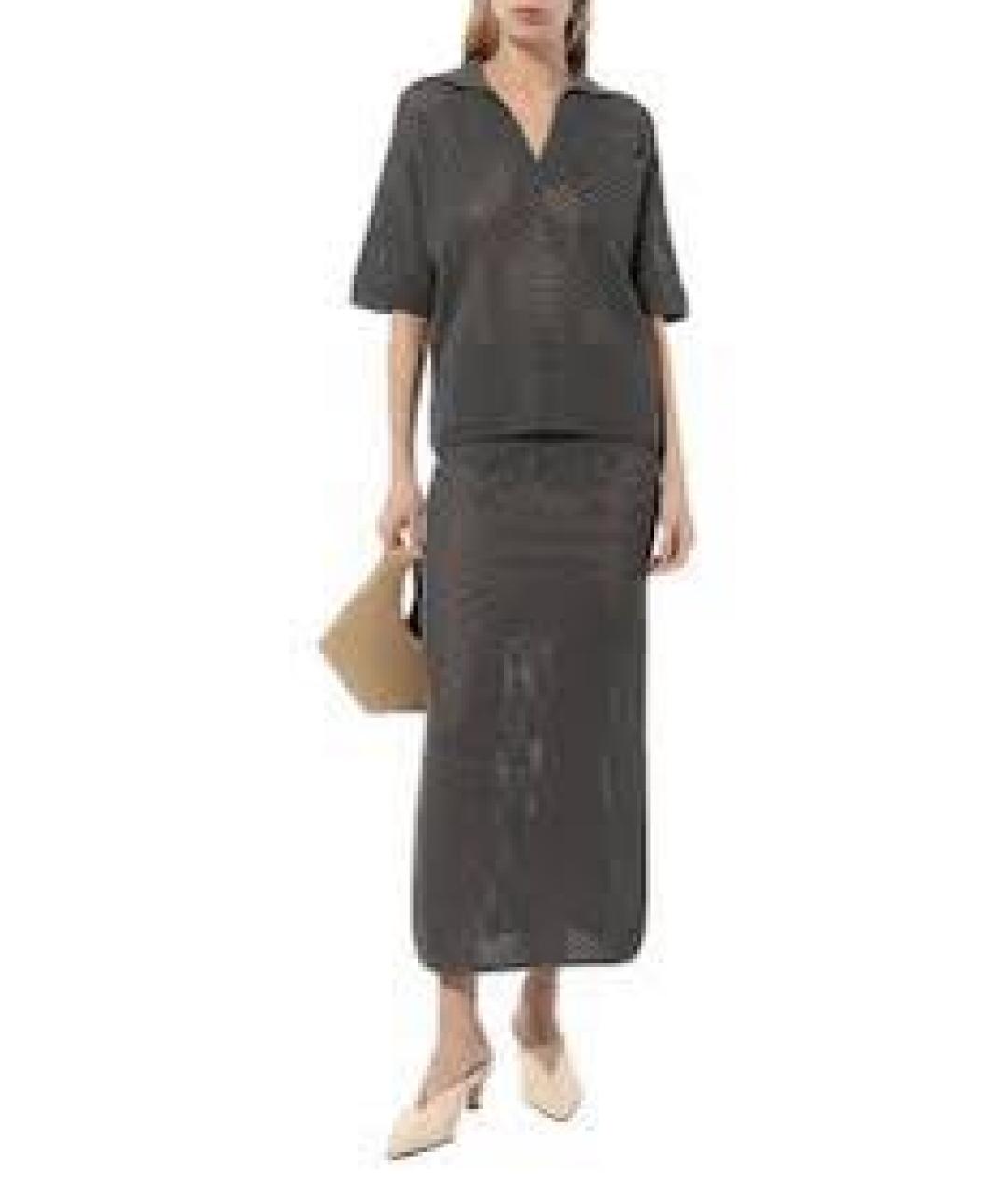 BRUNELLO CUCINELLI Бежевый хлопковый костюм с юбками, фото 7