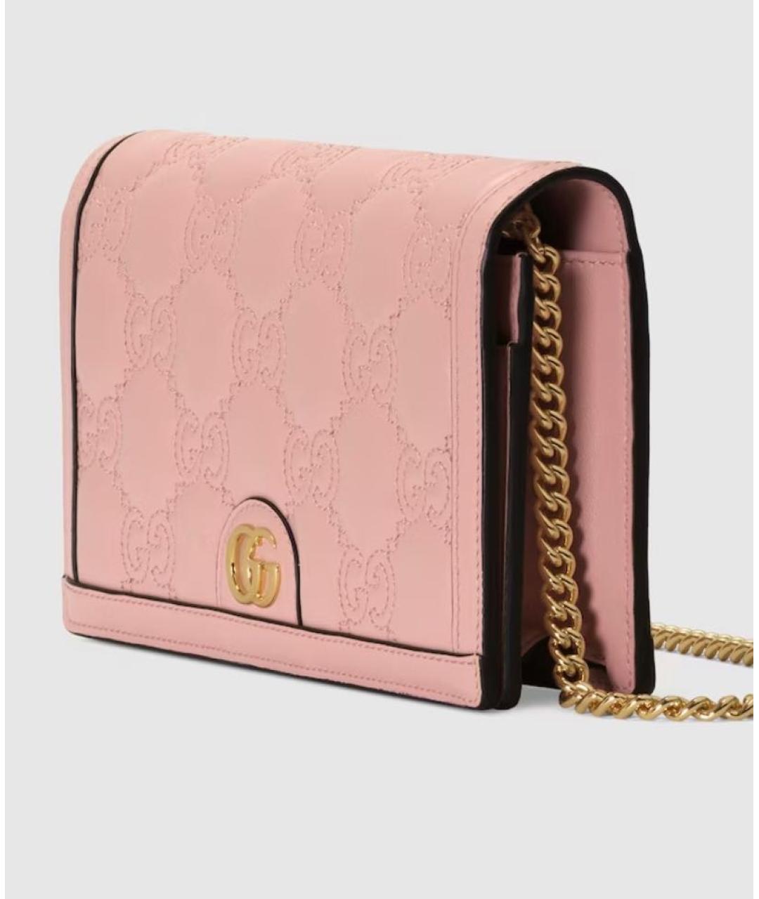 GUCCI Розовая кожаная сумка через плечо, фото 2
