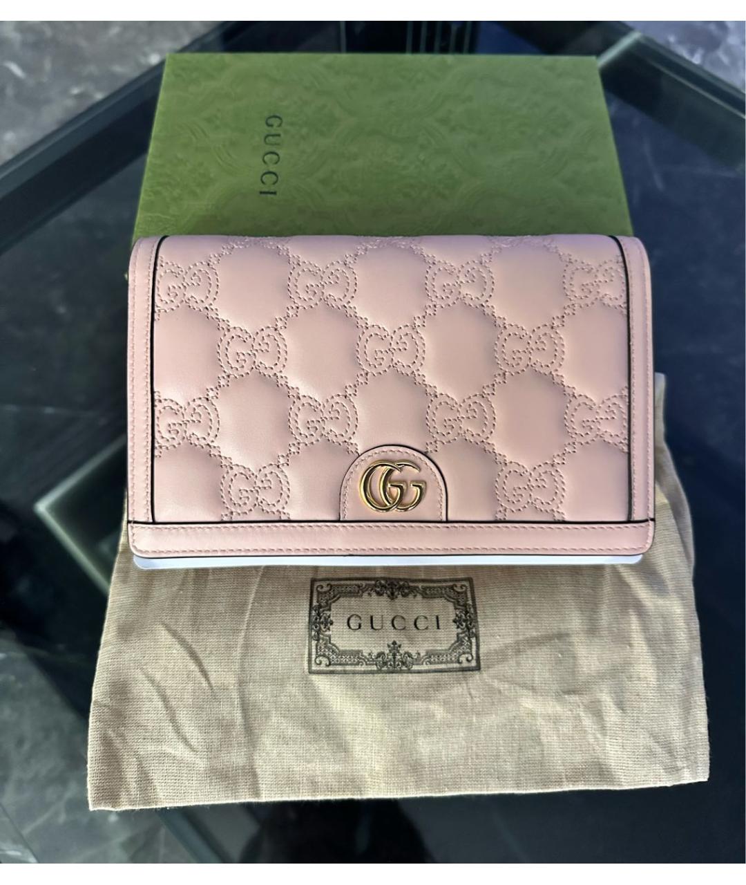 GUCCI Розовая кожаная сумка через плечо, фото 5