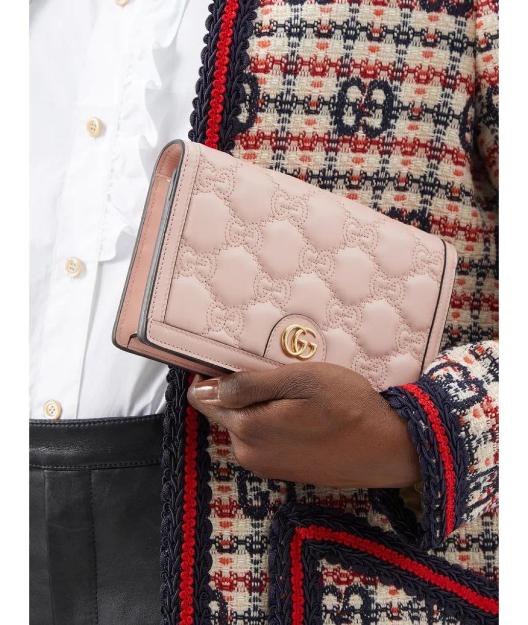 GUCCI Розовая кожаная сумка через плечо, фото 3
