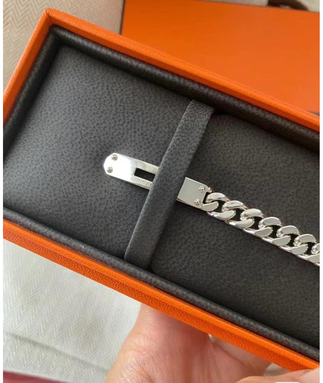HERMES Серебрянный серебряный браслет, фото 3