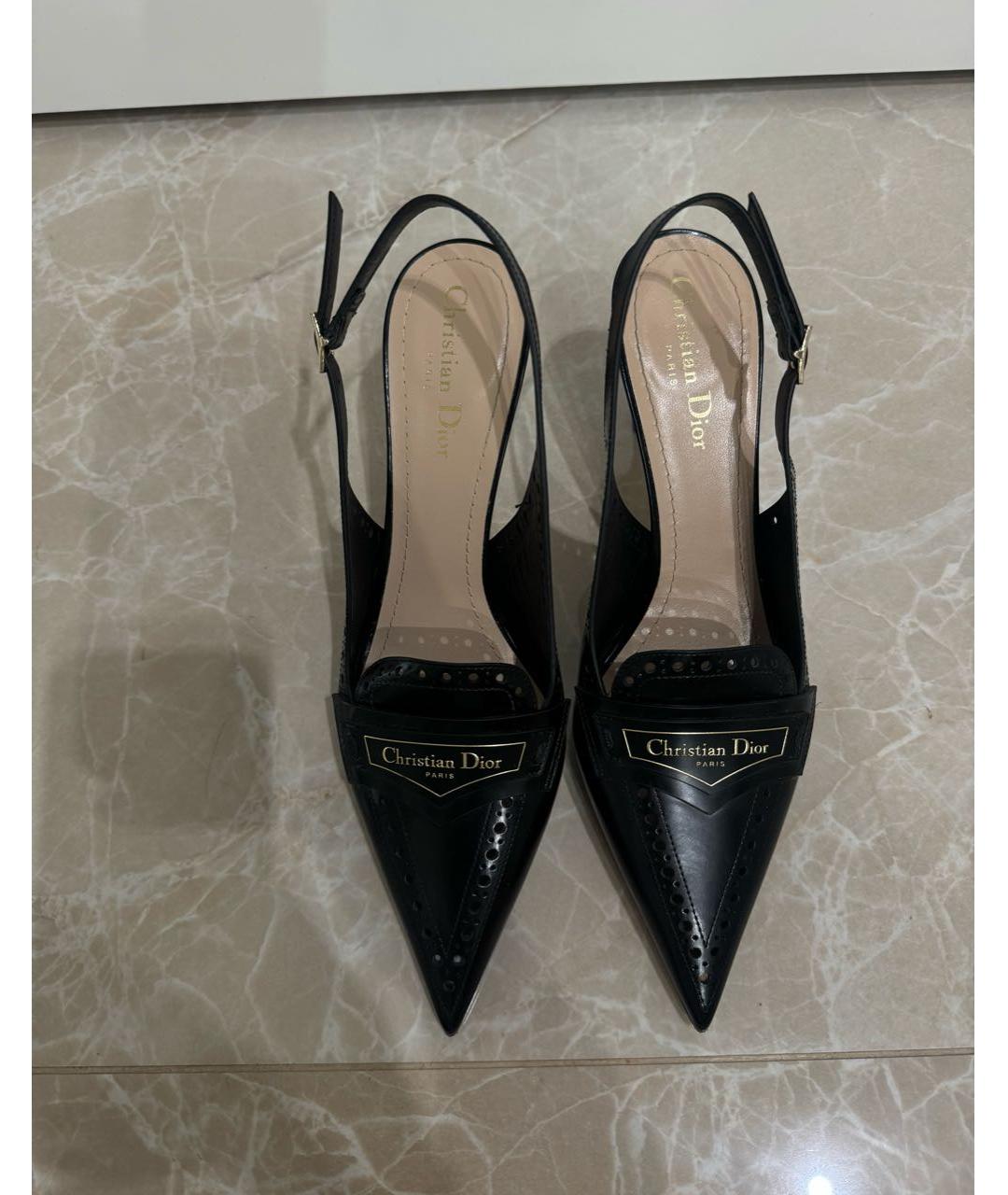 CHRISTIAN DIOR Черные кожаные туфли, фото 2