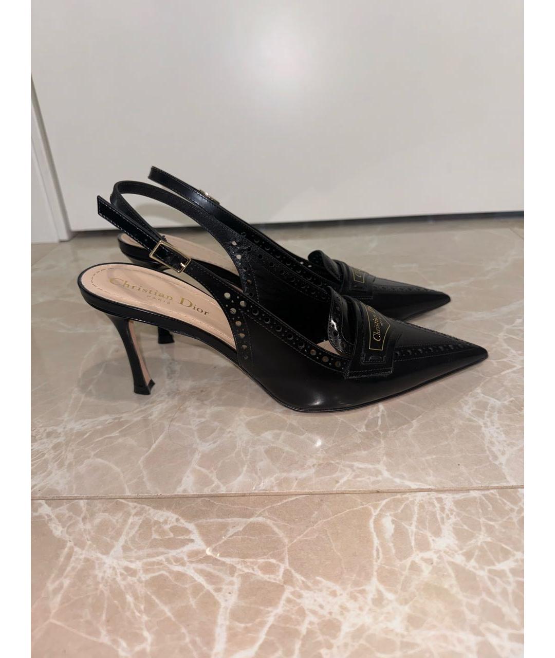 CHRISTIAN DIOR Черные кожаные туфли, фото 6