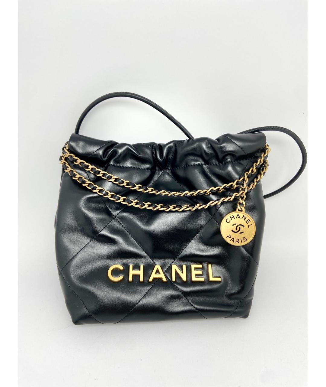 CHANEL Черная кожаная сумка тоут, фото 7