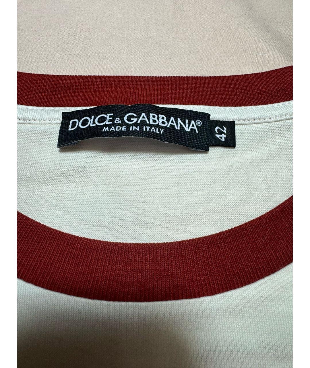 DOLCE&GABBANA Белая хлопковая футболка, фото 2