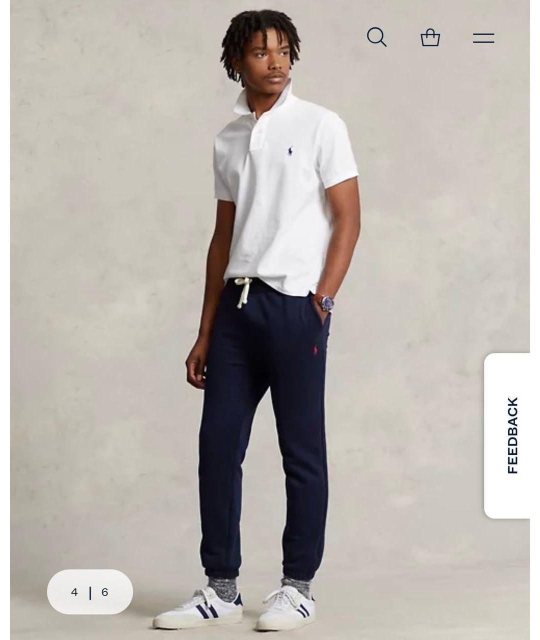 POLO RALPH LAUREN Белое хлопковое поло с коротким рукавом, фото 5