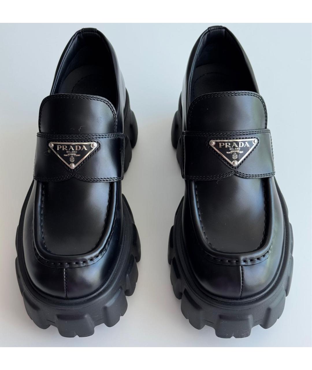 PRADA Черные кожаные лоферы, фото 2